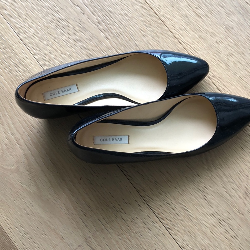 Cole haan black patent wedge